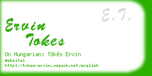 ervin tokes business card